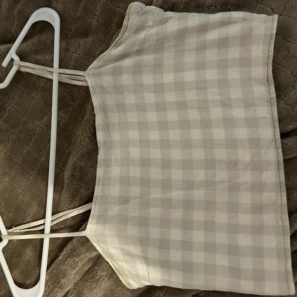 Sage green Francesca's gingham crop top